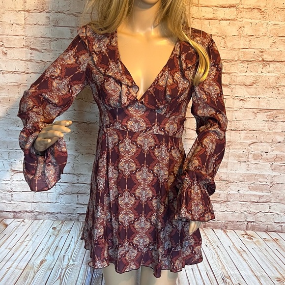 Free People ruffled mini dress / tunic size XS